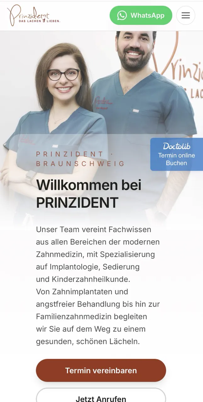 Vorschau der Praxiswebsite prinzident.de